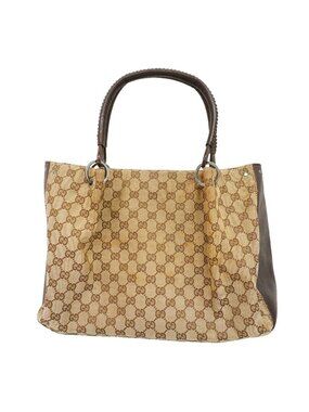 Gucci Tote GG Canvas Brown Silver
